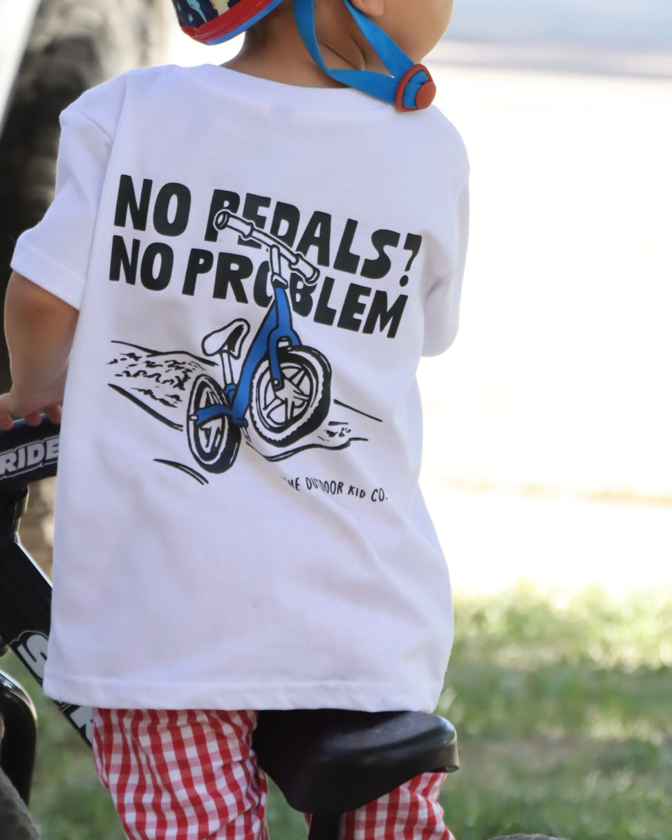 No Pedals? No Problem — Balance Bike Kids Tee